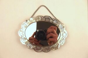 Small Turkish Silver Wall Hanging Mirror