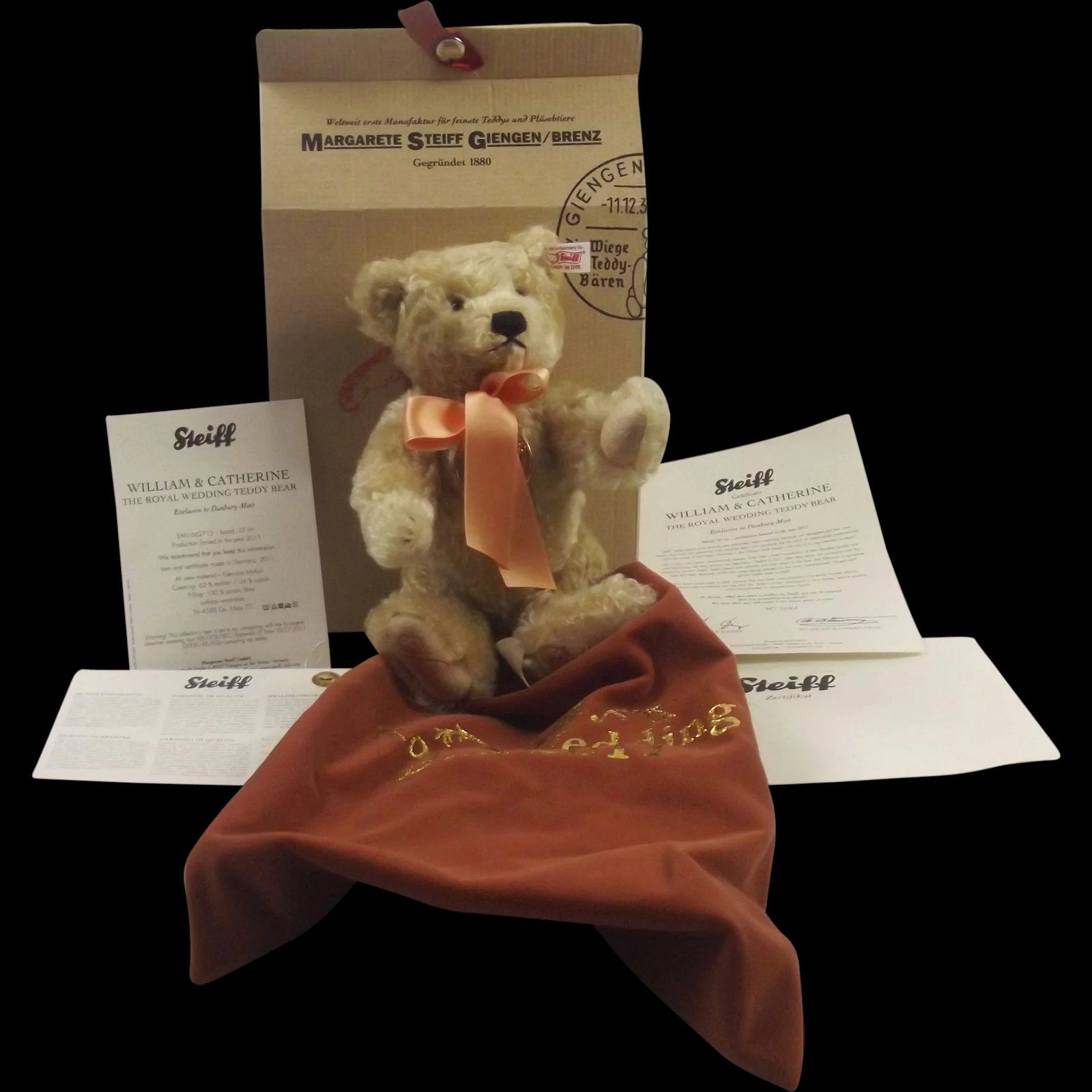 Steiff Teddy Bear Exclusive Danbury Mint Royal Wedding