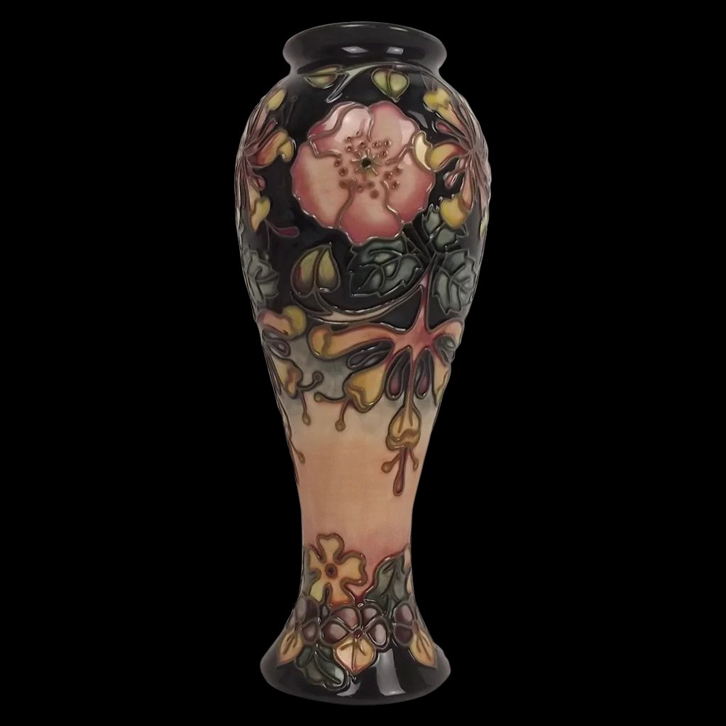 Stunning Moorcroft Oberon Pattern 11 Inch Tall Baluster Vase