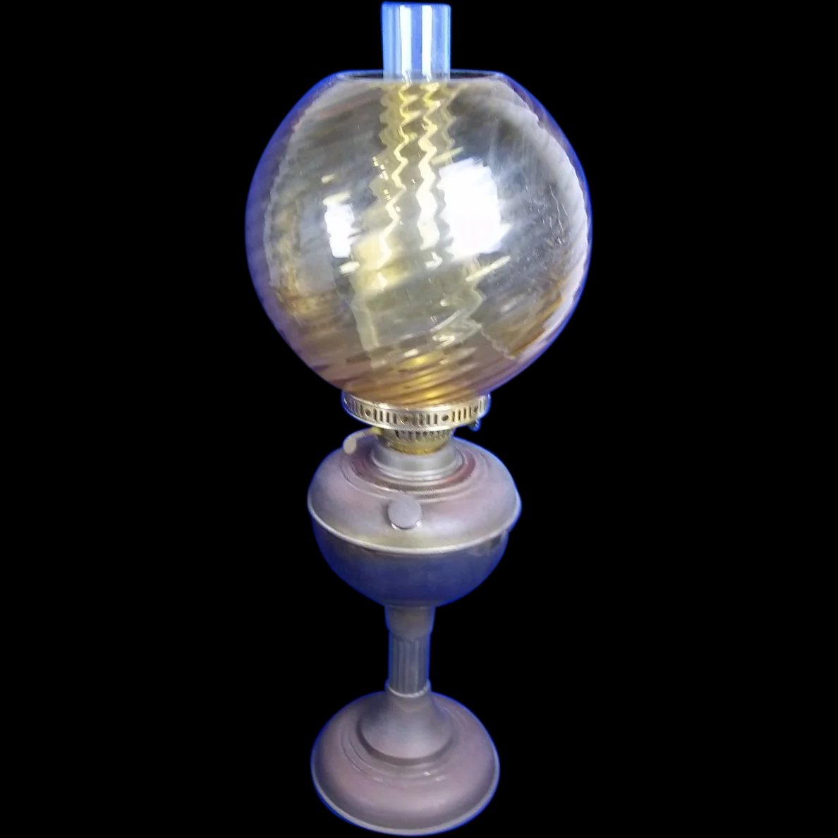 Two Wick Brass Oil Lamp