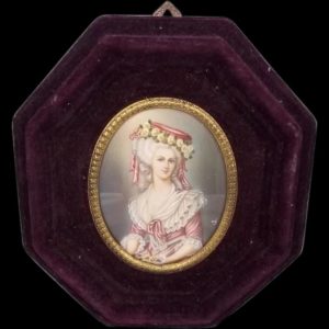 Very Fine Miniature Portrait Of Maria Luisa of Savoy, c1830
