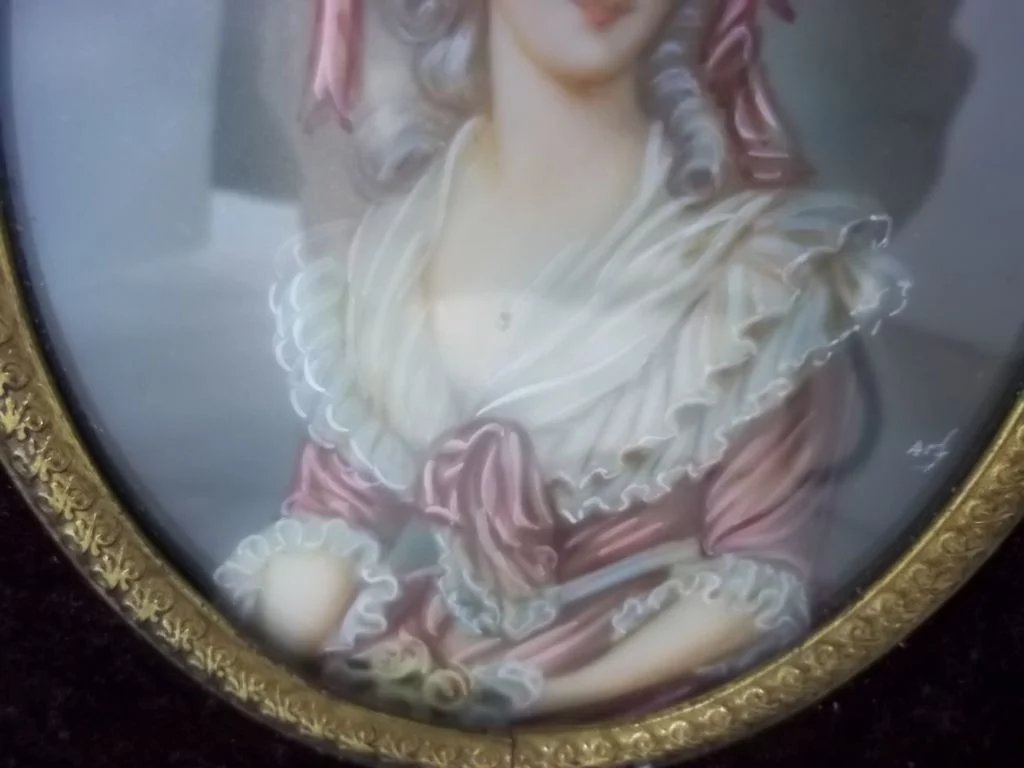 Very Fine Miniature Portrait Of Maria Luisa of Savoy, c1830 - Image 6