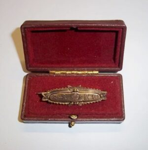 Victorian Cased 9 Ct Gold Veneer Aesthetic Style Brooch