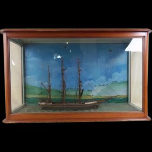 Victorian Clipper Ship ‘E.K. Virgo’ in a Wood and Glass Case