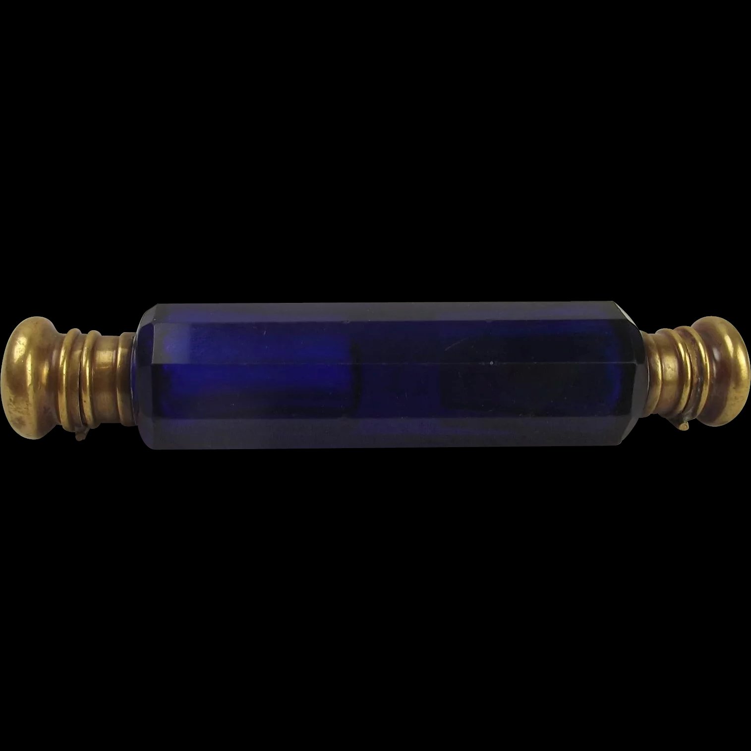 Victorian Double Ended Blue Glass Scent Bottle