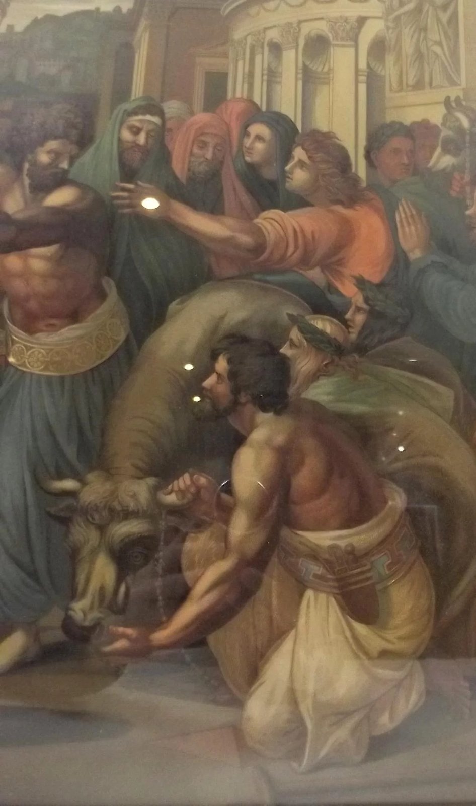 Victorian Framed Chromolithographic Print Of Raphaels ‘The Sacrifice at Lystra’ By Zorn & Co. - Image 5