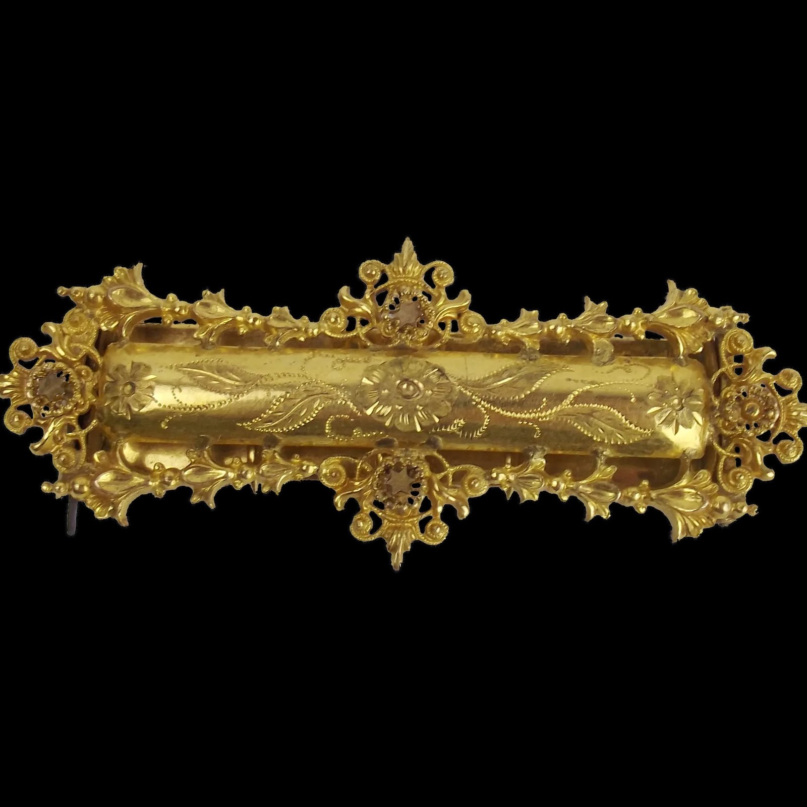 Victorian Gilt Metal Hair Clip