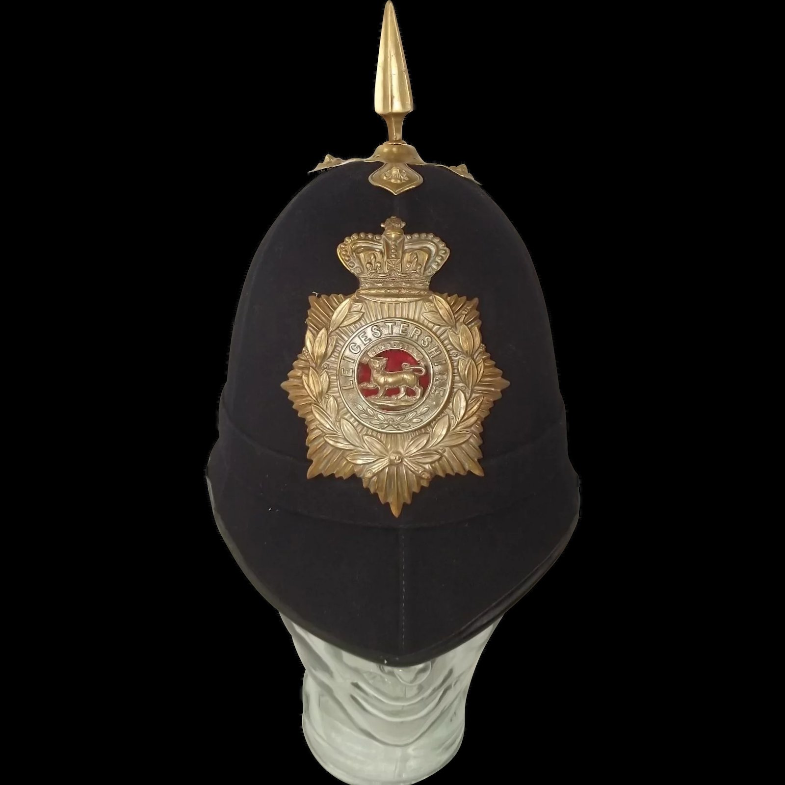 Victorian Leicestershire Regiment NCOs Spiked Pit Helmet