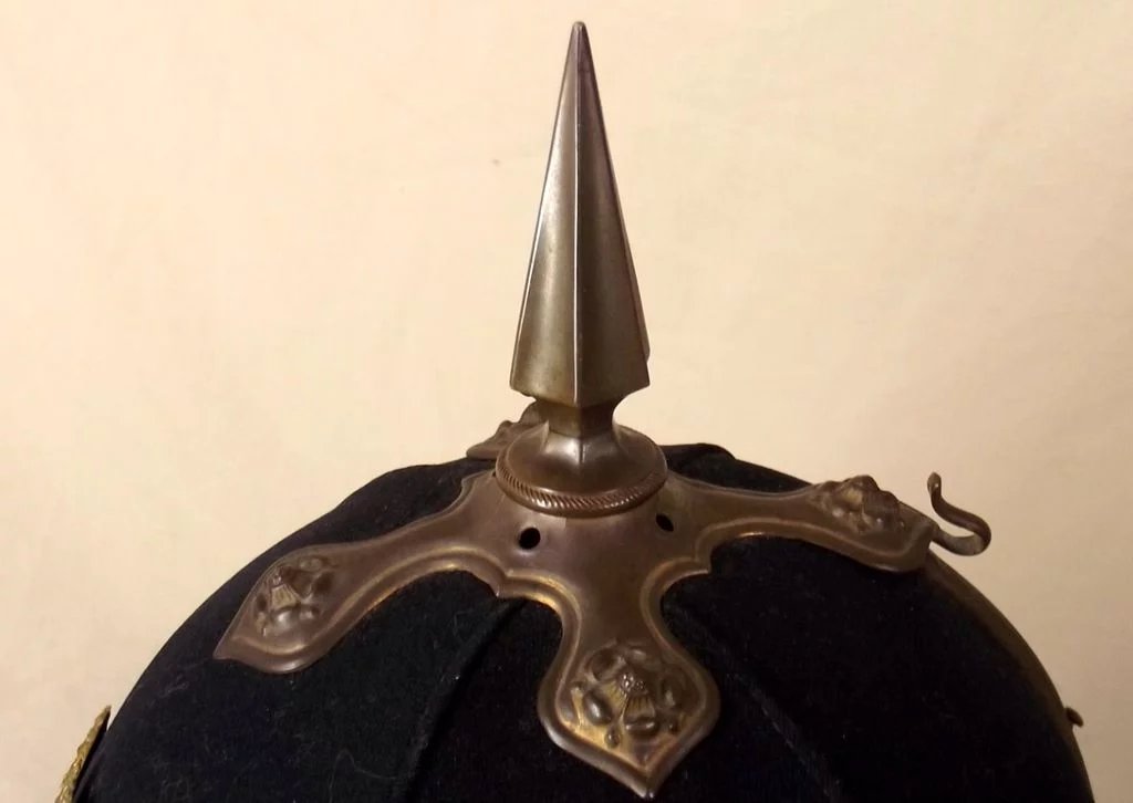Victorian Royal Engineers Spiked Black Cloth Spikehelmet By Haslett - Image 8