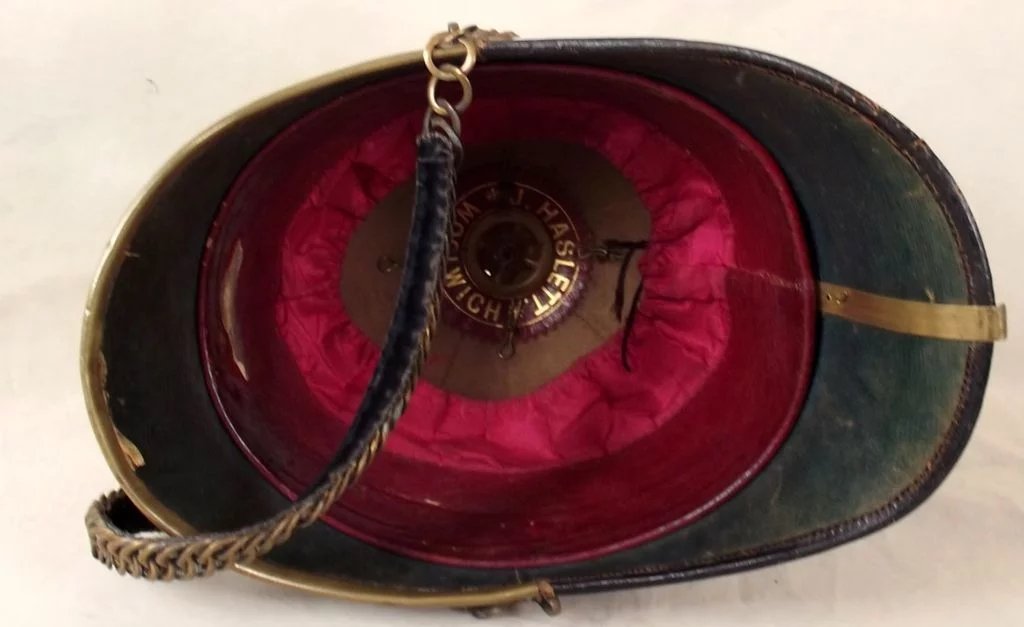 Victorian Royal Engineers Spiked Black Cloth Spikehelmet By Haslett - Image 9