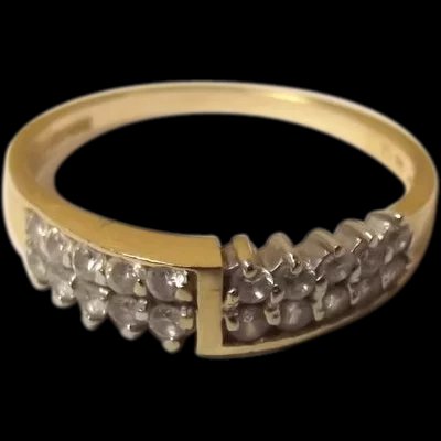 Vintage 14ct Gold Zircon 0.20 CTW Ring, UK Size N (US 6 3/4) (London, 1970)