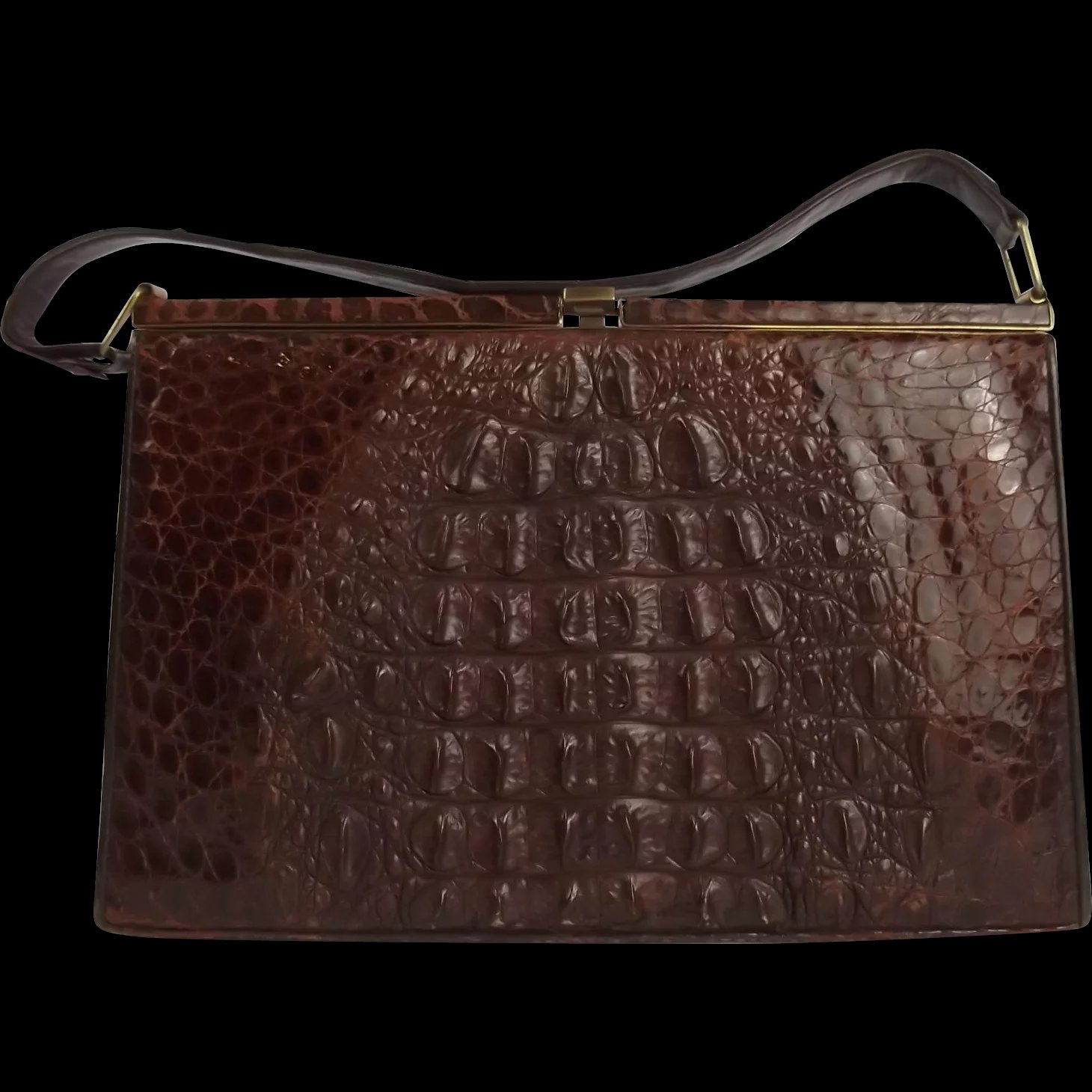 Vintage Crocodile Skin Ladies Handbag