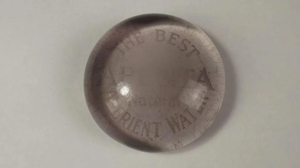 Vintage Edwardian Adenta Water Glass Advertising Paperweight - Image 2