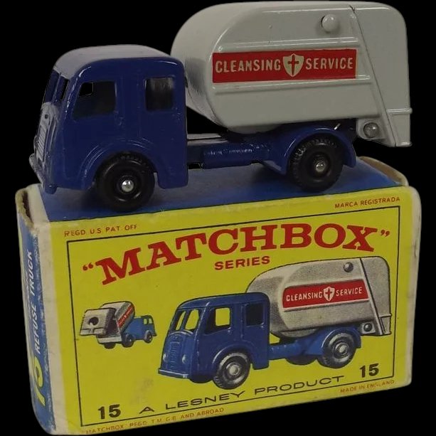 Vintage Matchbox Lesney No 15 Tippax Refuse Truck, Boxed