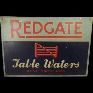 Vintage Original Redgate Table Waters Tin Advertising Sign
