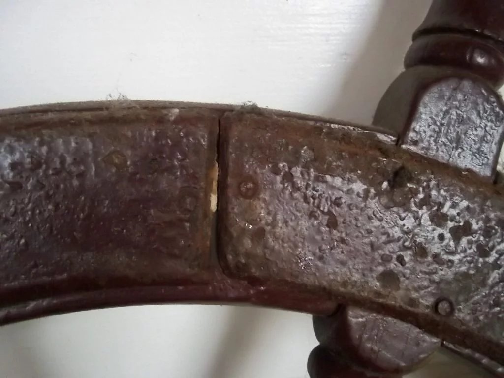 Vintage Ships Wheel From A Chinese Junk #4 - Image 4