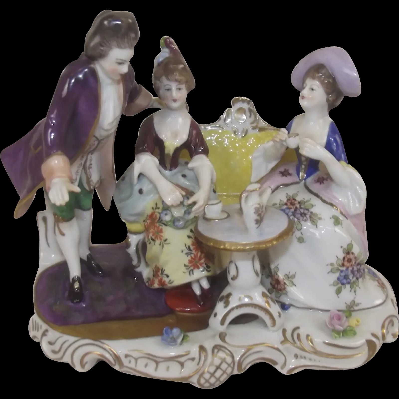 Volkstedt Afternoon Tea Porcelain Figurine Set