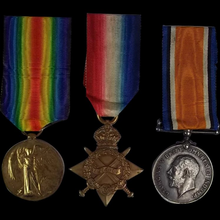 WW1 1914/15 Medal Trio Awarded to PTE.F.H White Somerset Light Infantry