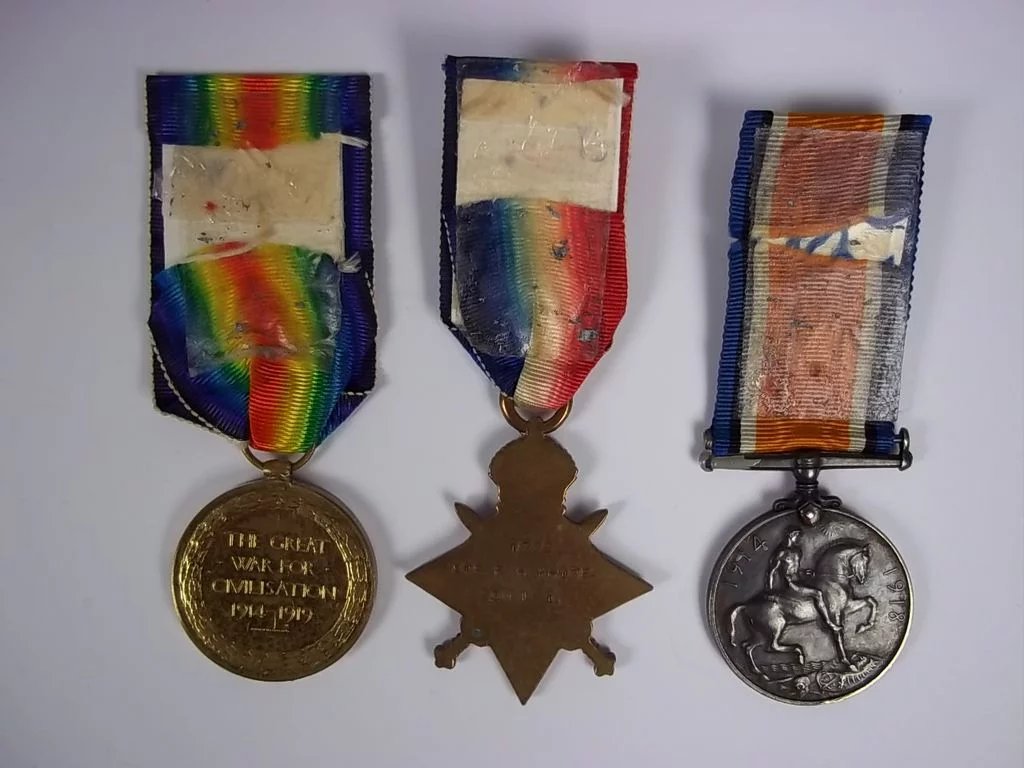 WW1 1914/15 Medal Trio Awarded to PTE.F.H White Somerset Light Infantry - Image 3