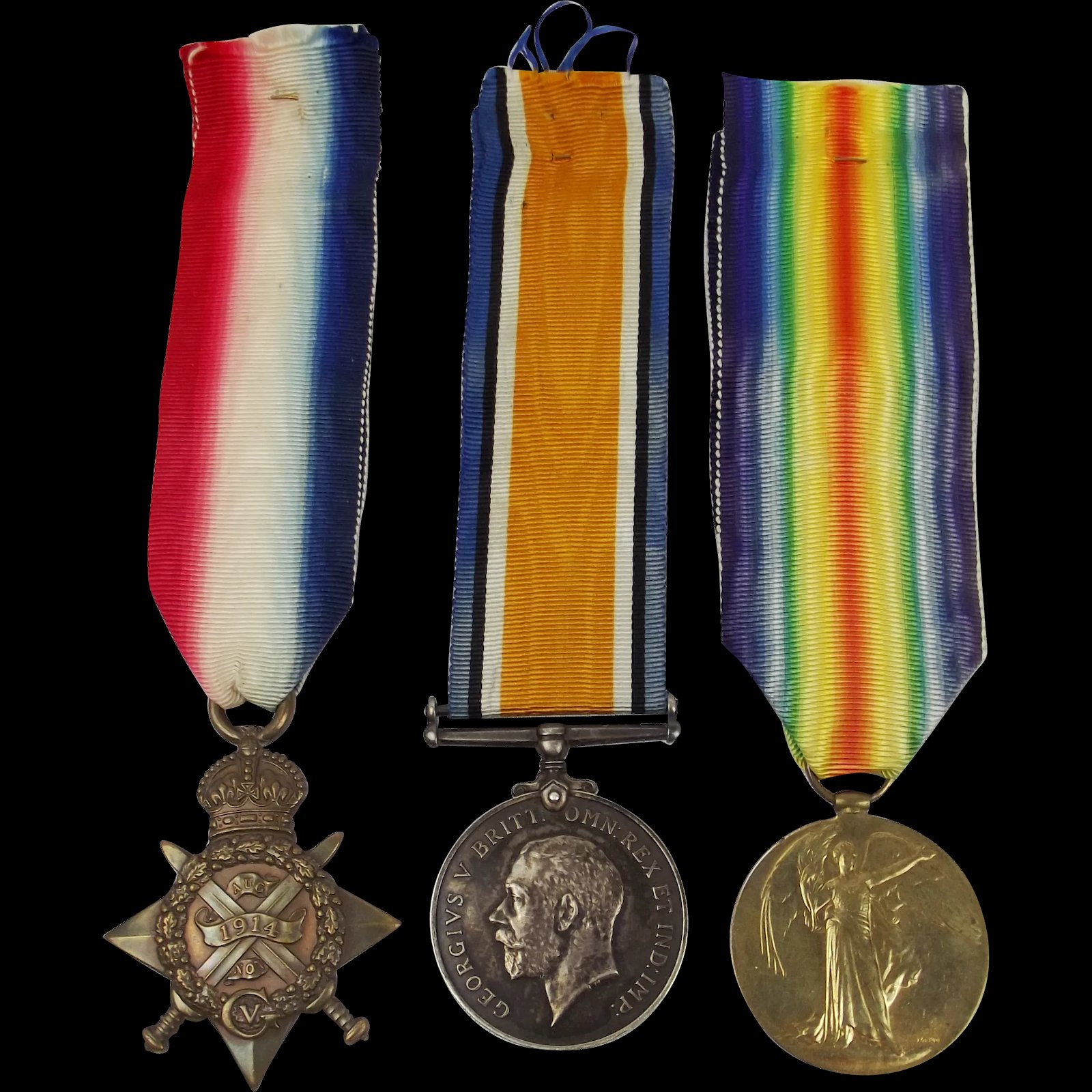 WW1 1914 Medal Trio Awarded to Pte J. Wilson Cold Stream Guards