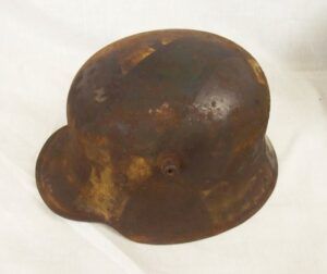 WW1 Austrian M17 Camouflage Helmet In Barn Find Condition