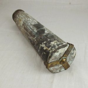 1899 Dated British Royal Navy 6 Pounder Shell Case With Rare Primer Cover