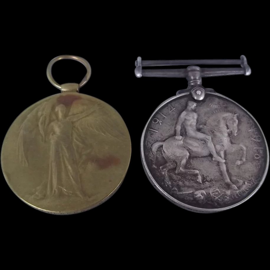 WW1 British War Medal & Victory Medal Pair - PTE J.Shedden Kings Own Yorkshire L