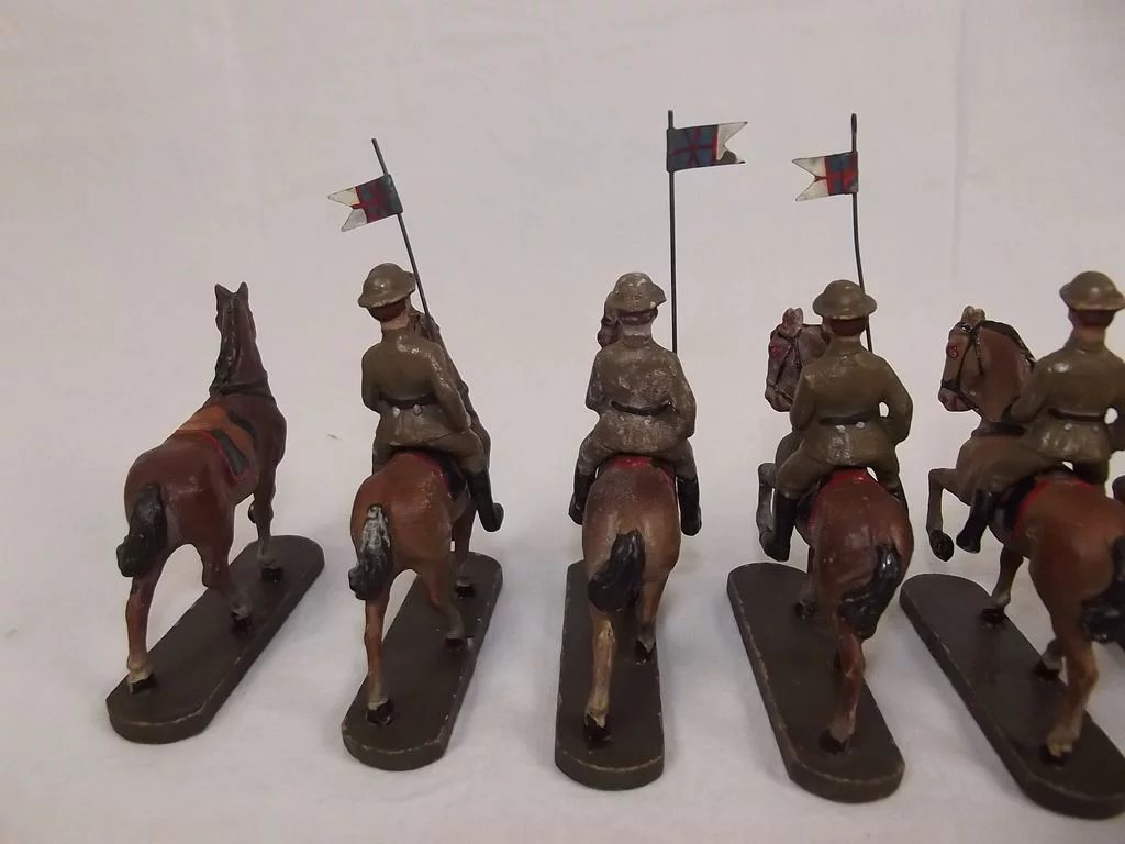 WW1 Elastolin British Cavalry Set Of 15 Pieces - Image 3