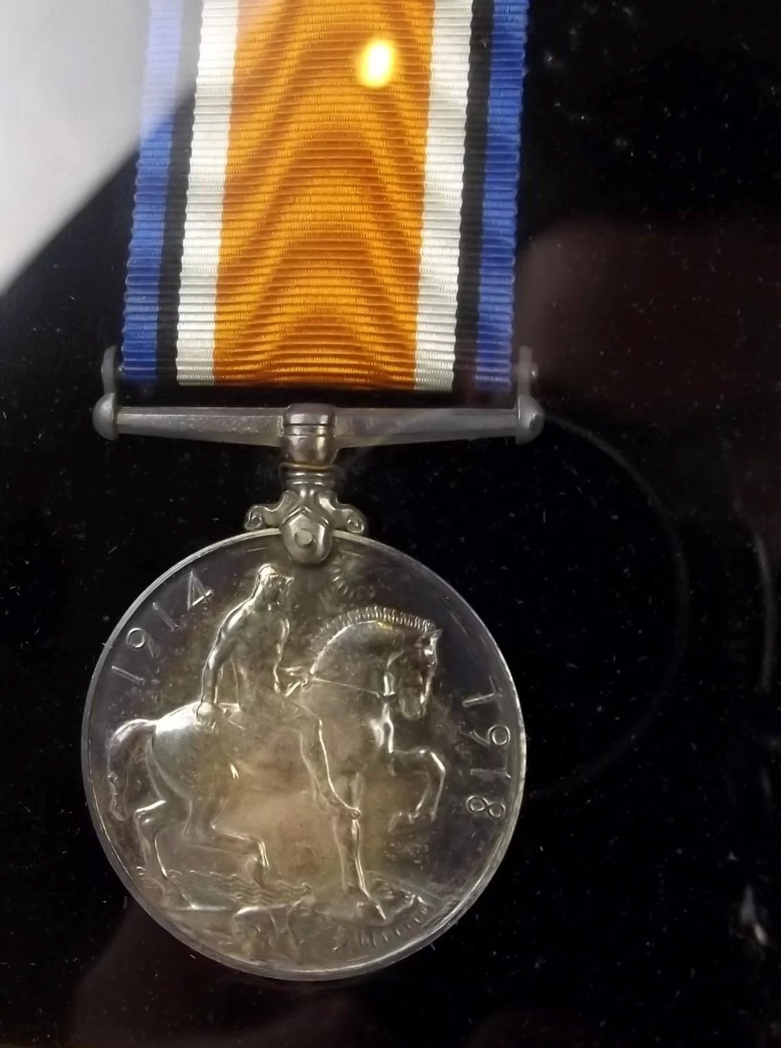 WW1 Framed Medal Pair - HMS Canada - A. Benson A.B.R.N. - Image 3