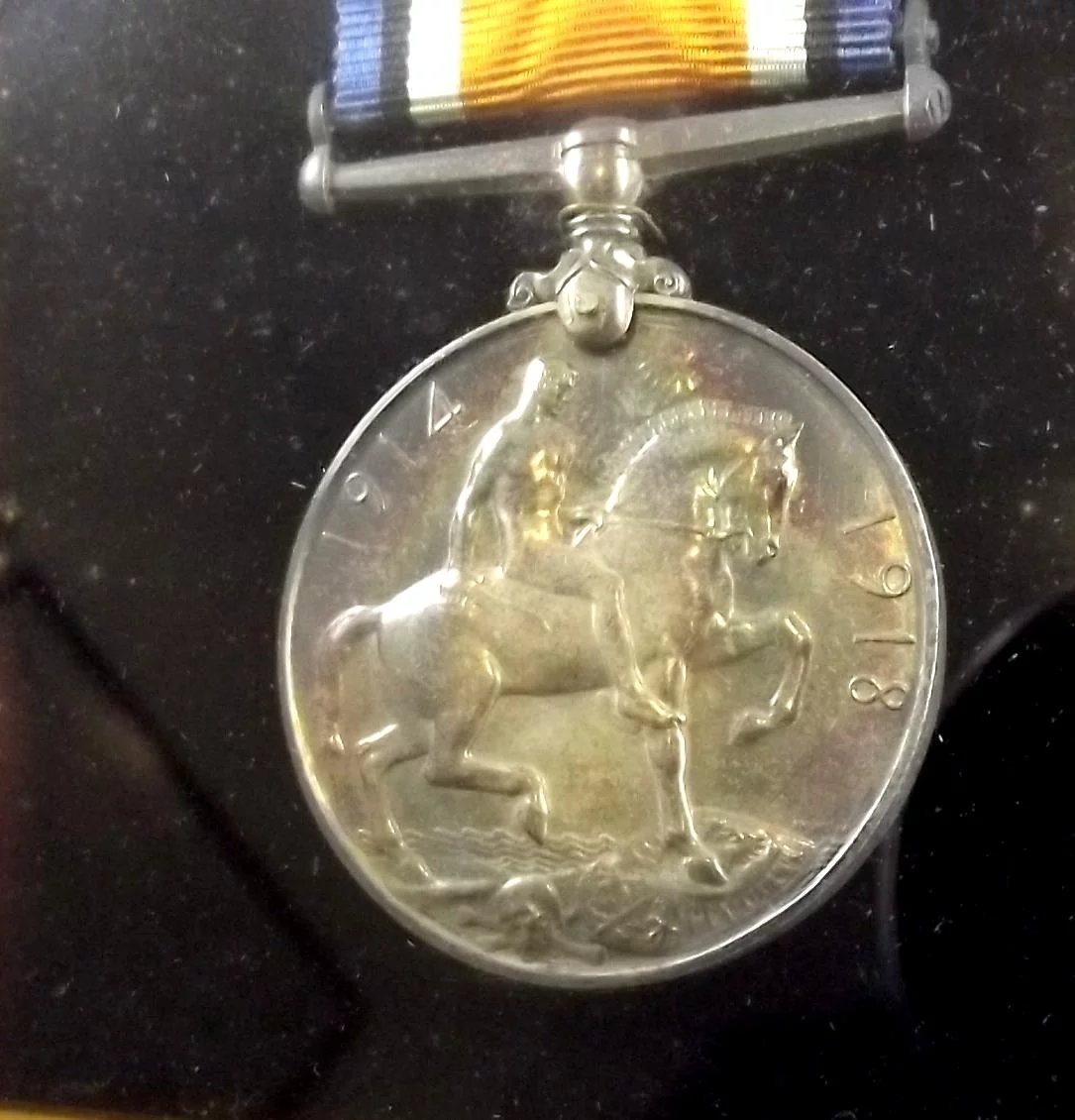 WW1 Framed Medal Pair - HMS Canada - A. Benson A.B.R.N. - Image 8