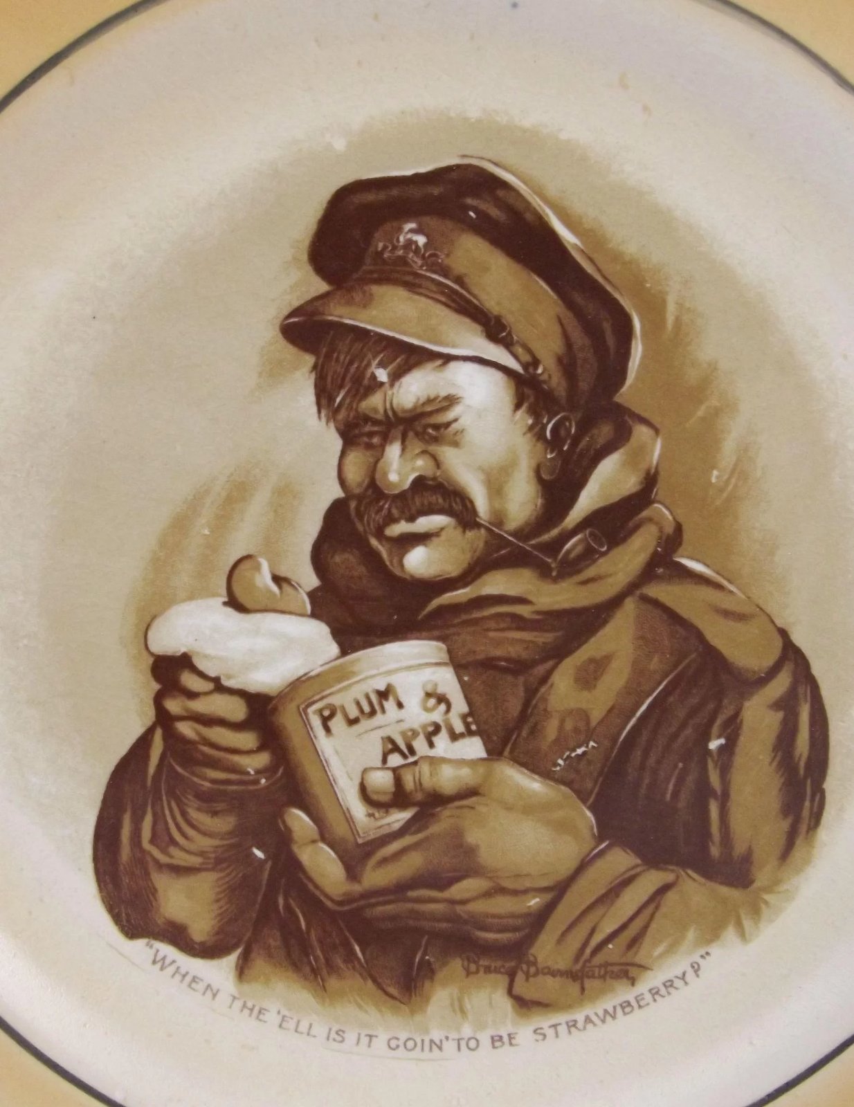 WW1 Grimwades Bruce Bairnsfather Old Bill Plate - Image 3