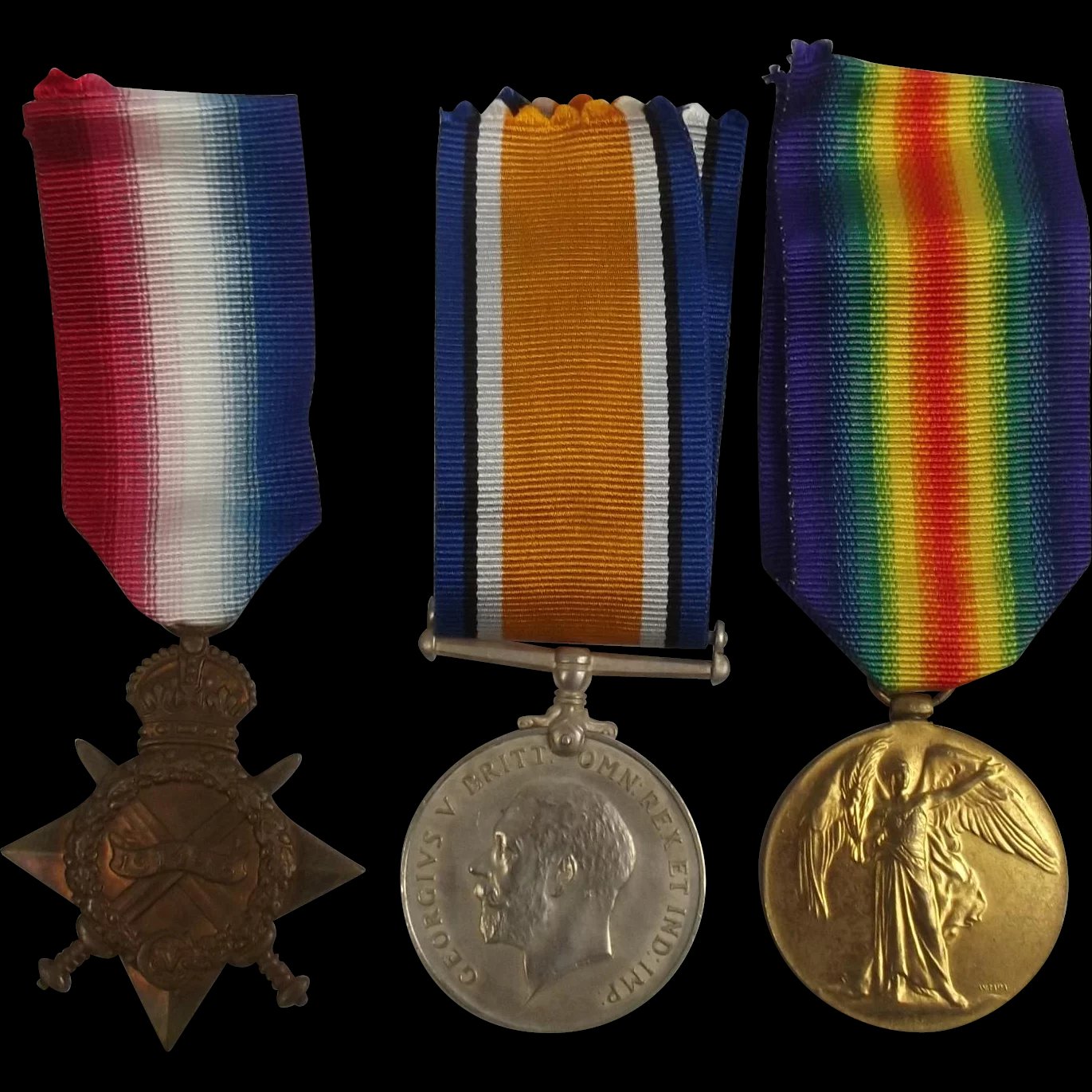 WW1 Medal 1914/15 Trio Awarded To Royal Navy Stoker H.Brown