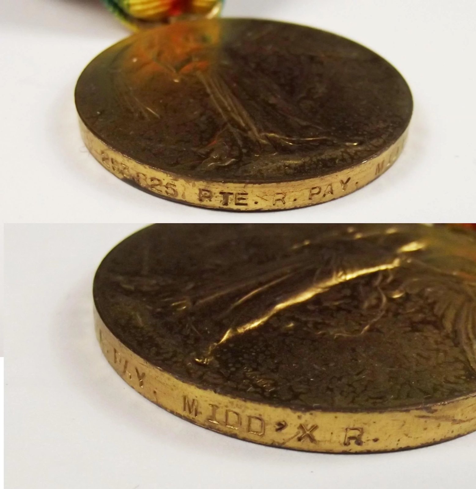WW1 Medal Pair 293825 Pte. Reginald Pay Middlesex Regiment - Image 9