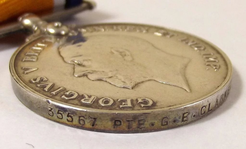 WW1 Medal Pair Pte. G.E. Clarke Royal Berkshire Regiment - Image 4