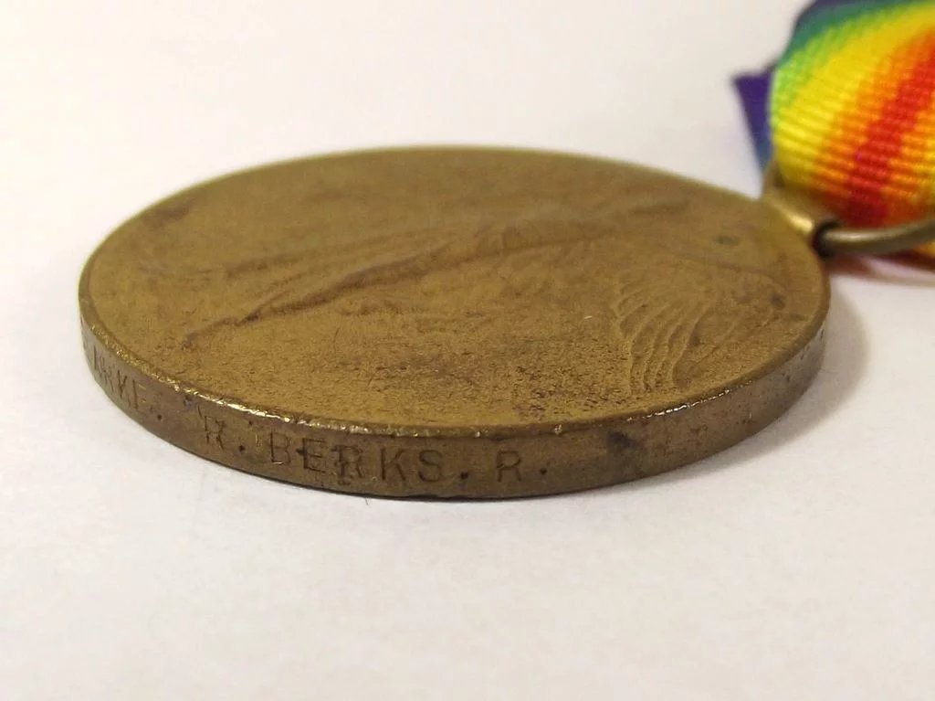 WW1 Medal Pair Pte. G.E. Clarke Royal Berkshire Regiment - Image 9