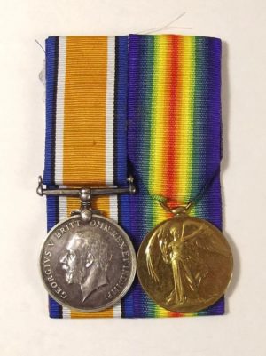 WW1 Medal Pair Pte. H.V. Adams Queen's Own Royal West Kent Regiment