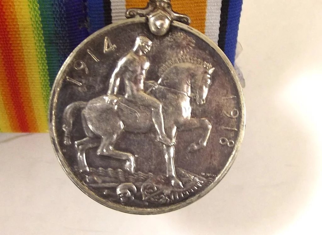 WW1 Medal Pair Pte. H.V. Adams Queen's Own Royal West Kent Regiment - Image 3