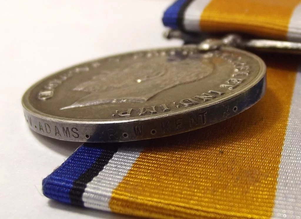 WW1 Medal Pair Pte. H.V. Adams Queen's Own Royal West Kent Regiment - Image 5