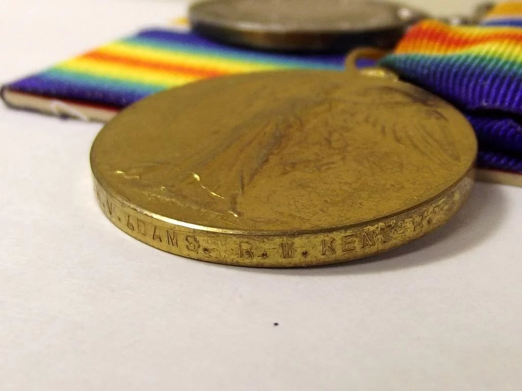 WW1 Medal Pair Pte. H.V. Adams Queen's Own Royal West Kent Regiment - Image 8
