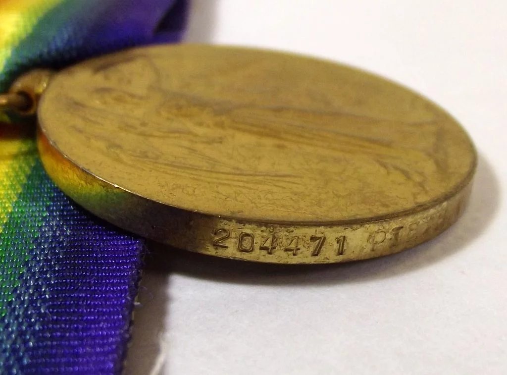 WW1 Medal Pair Pte. H.V. Adams Queen's Own Royal West Kent Regiment - Image 9