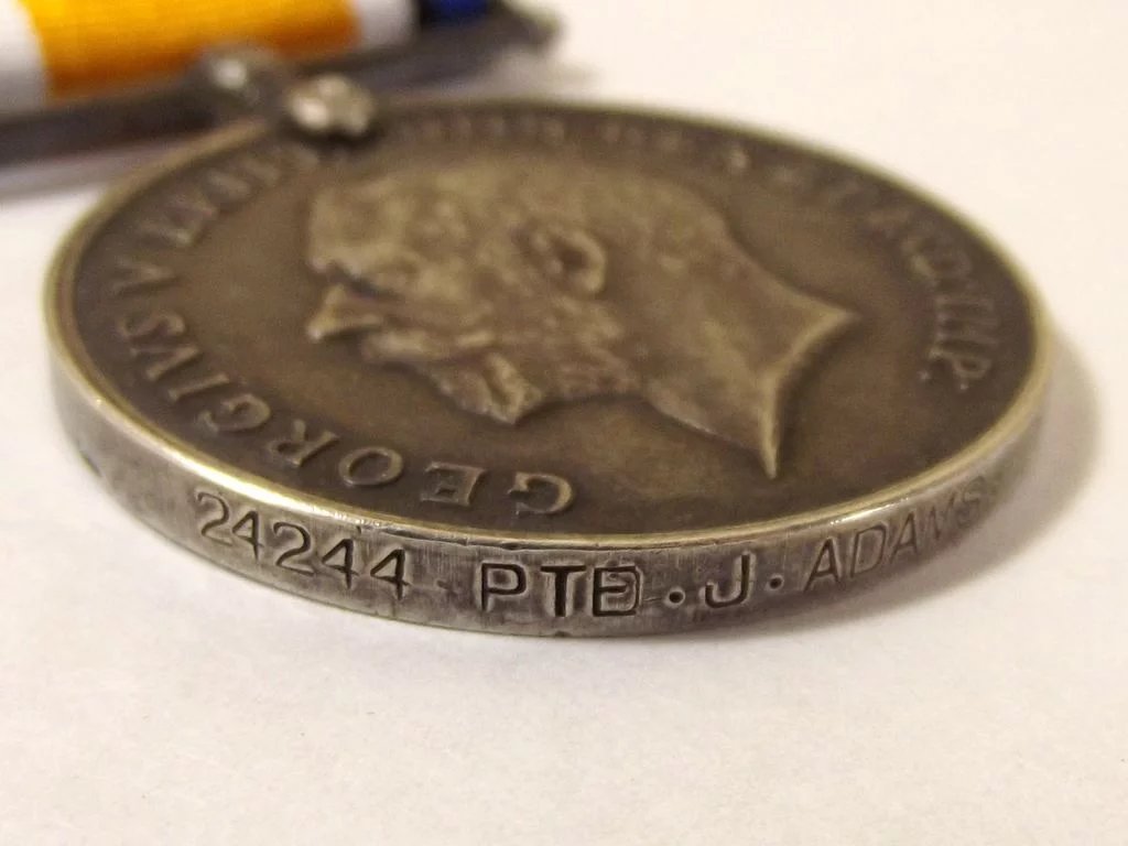 WW1 Medal Pair Pte. J. Adams Devon Regiment - Image 4