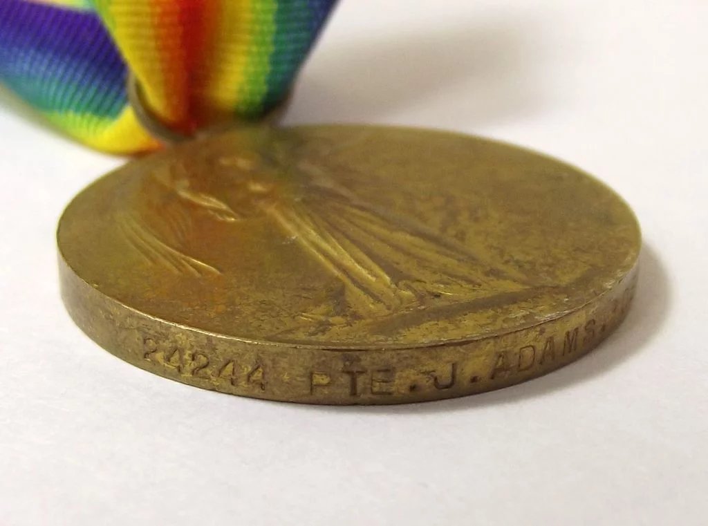 WW1 Medal Pair Pte. J. Adams Devon Regiment - Image 8