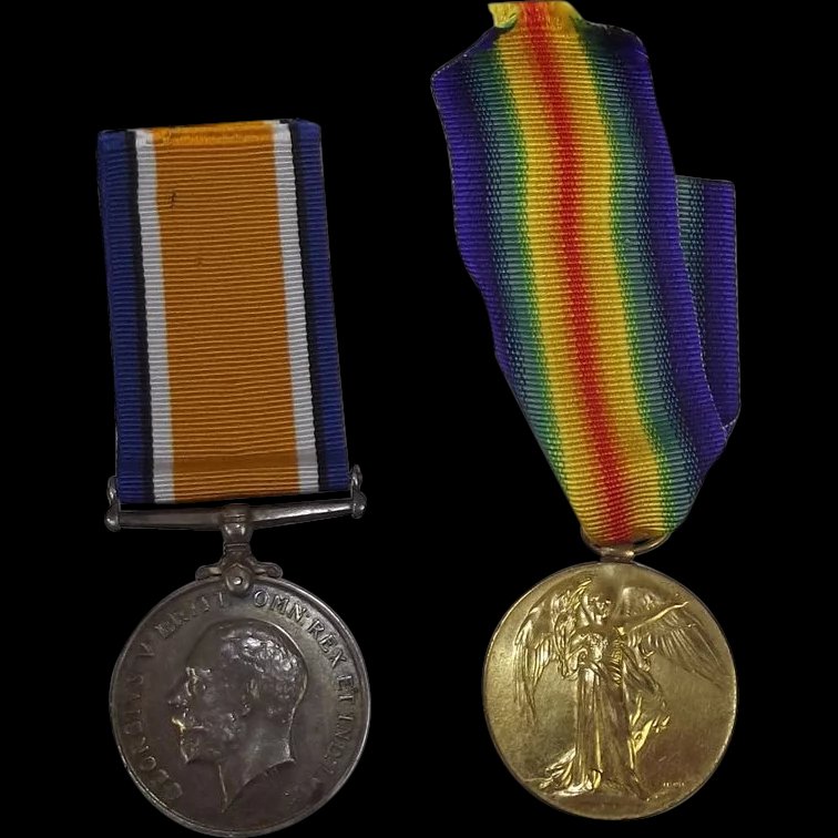 WW1 Medal Pair - Pte. J.E. Adams - Royal Warwickshire Regiment