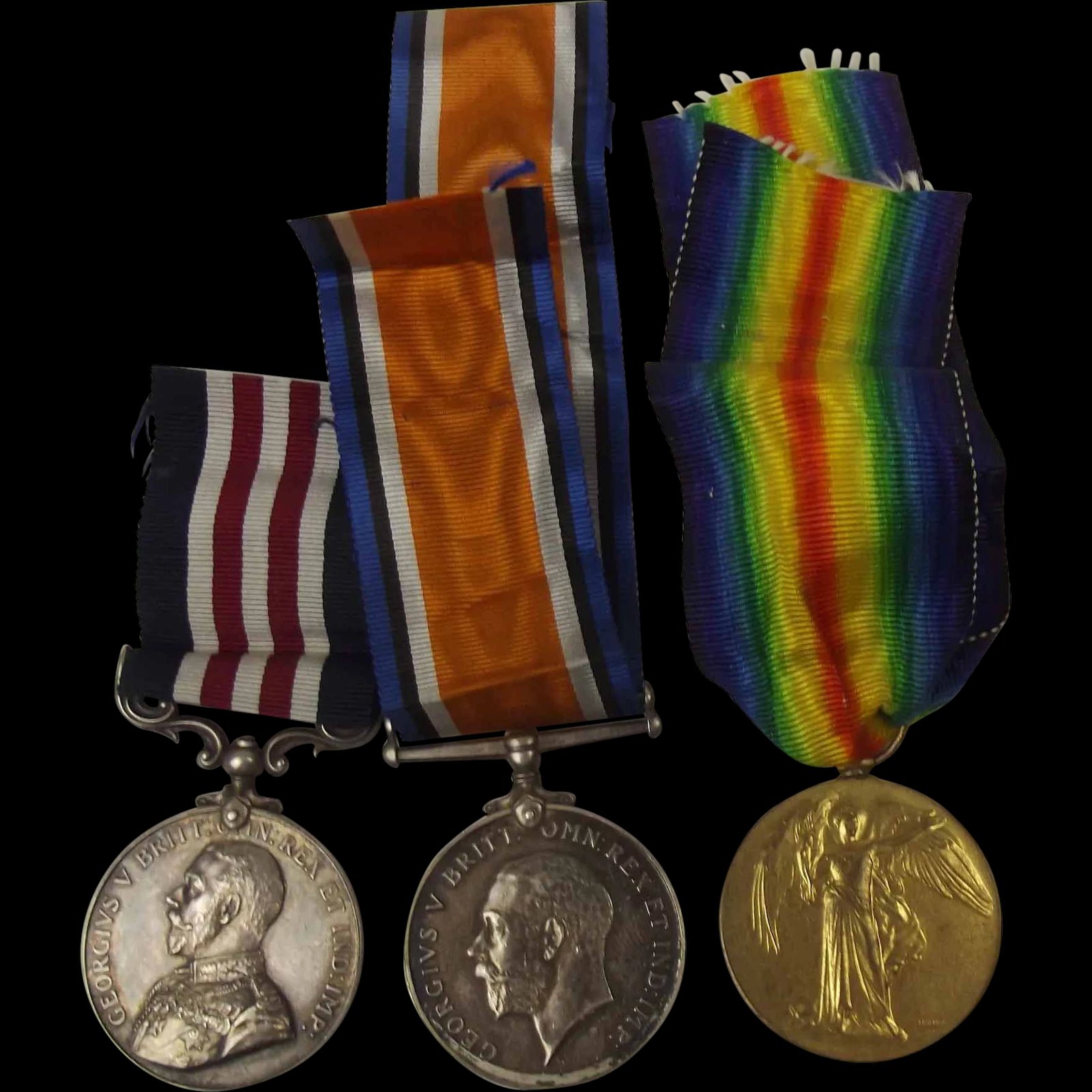 WW1 Military Medal Trio To E. Gibberd RFA