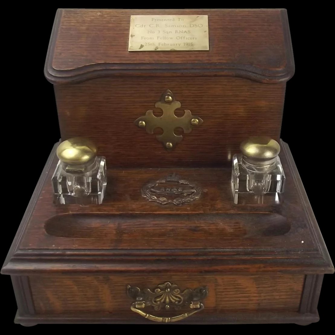 WW1 RNAS Inkstand Awarded To Charles Rumney Samson