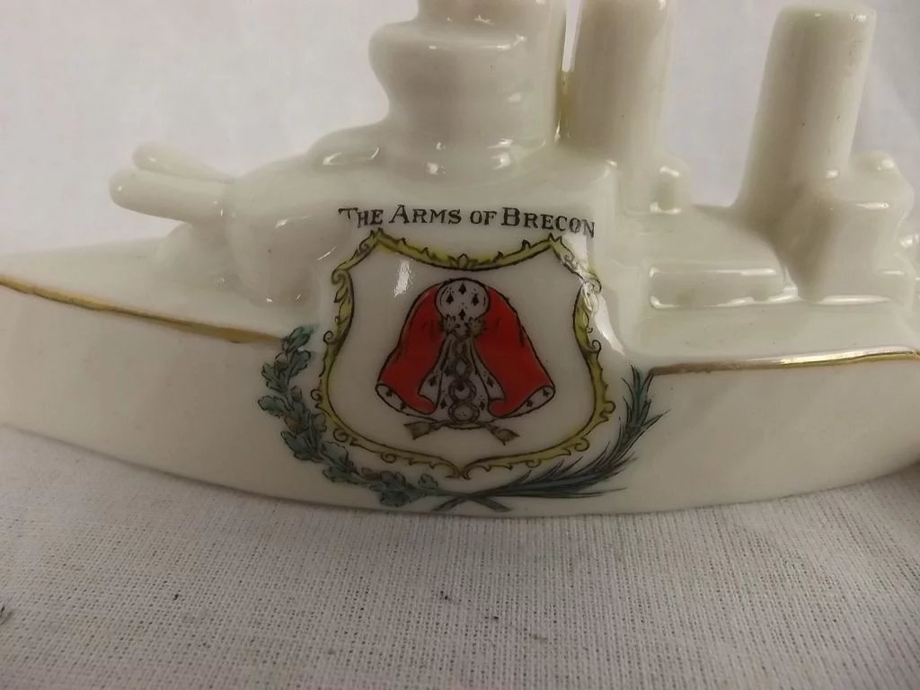 WW1 Shelley Crested China Battleship – The Arms of Brecon - Image 6