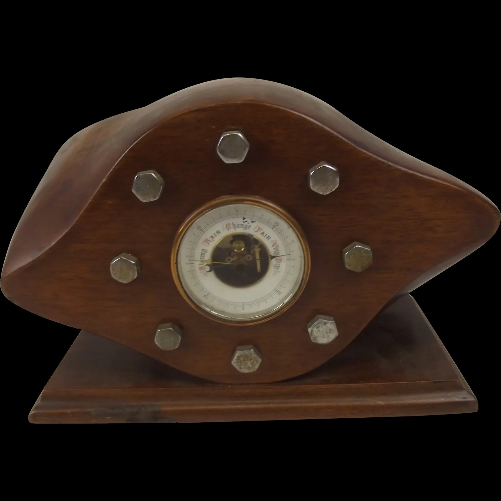 WW1 Trench Art Propeller Boss Barometer