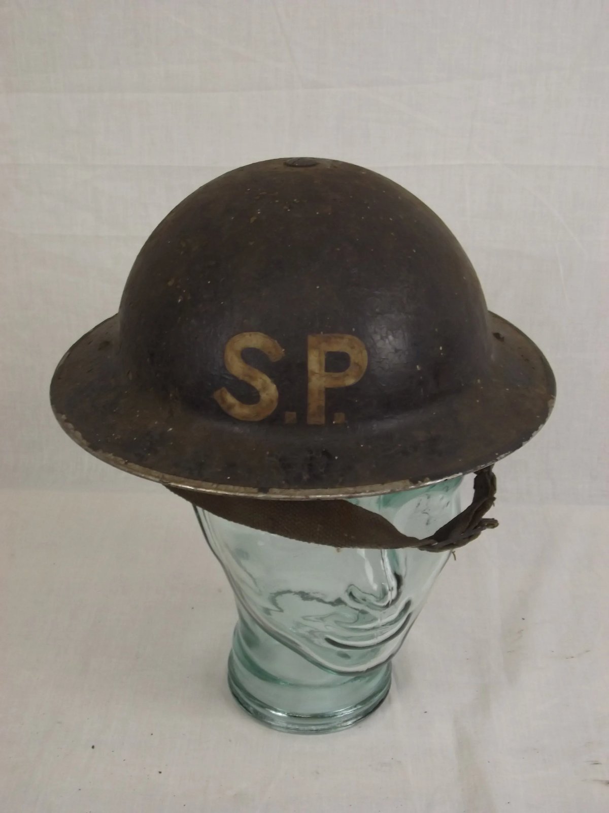 WW2 British London Stretcher Party Helmet With Liner And Chin Strap