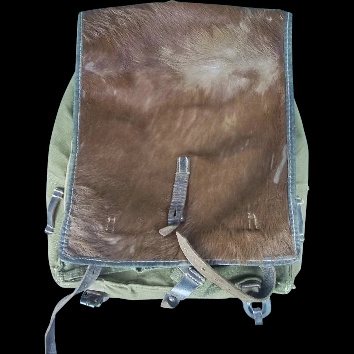 WW2 German Model 1939 Pony Fur Tournister Backpack 1943 Dated