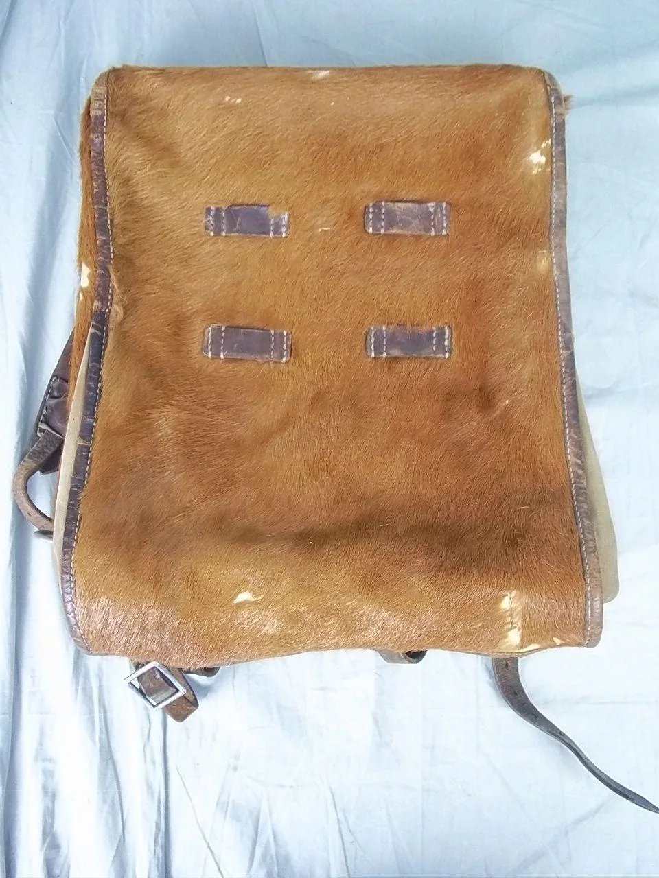 WW2 German Pony Fur Model 1934 Tournister Backpack Dated 1936 - Image 2